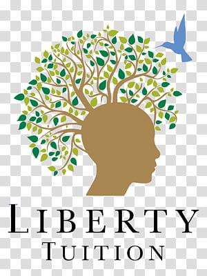 Silhouette of a human head with a leafy tree growing from it and a blue bird flying above, representing growth and learning.
