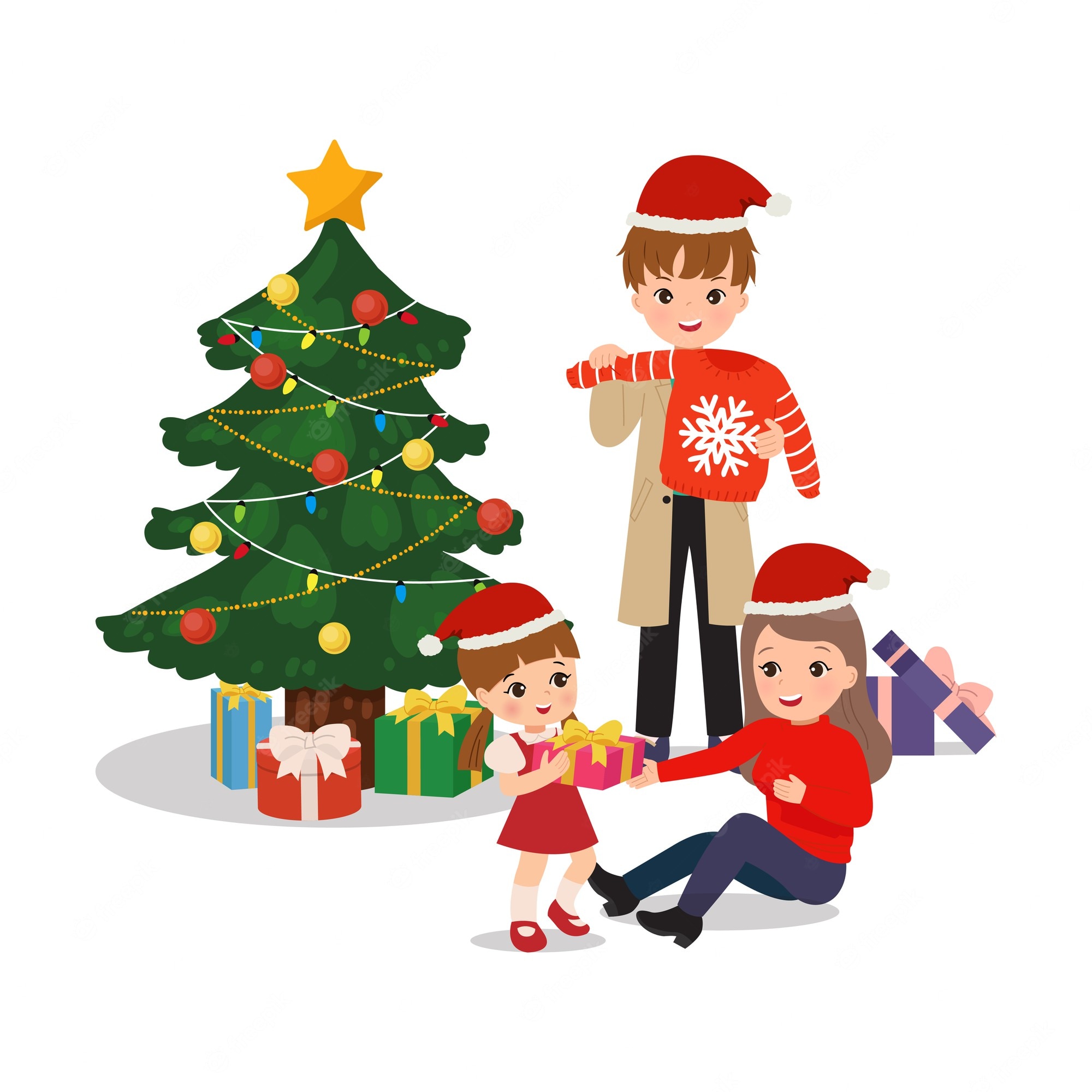 Young people having a christmas party Royalty Free Vector