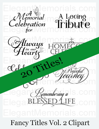 Fancy Titles Vol. 2 Clipart - 20 Elegant Memorial & Tribute Design Elements