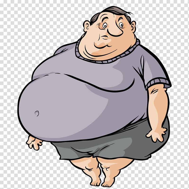 Fat Man Walk And Eat Stock Vector Illustration Of Health 32804478