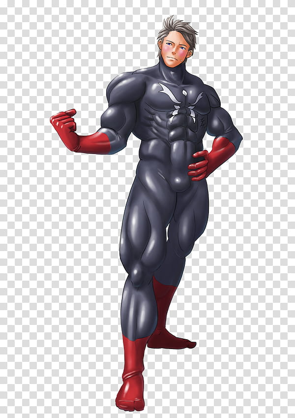 Superhero Character Art - Bold Black & Red Costume Design