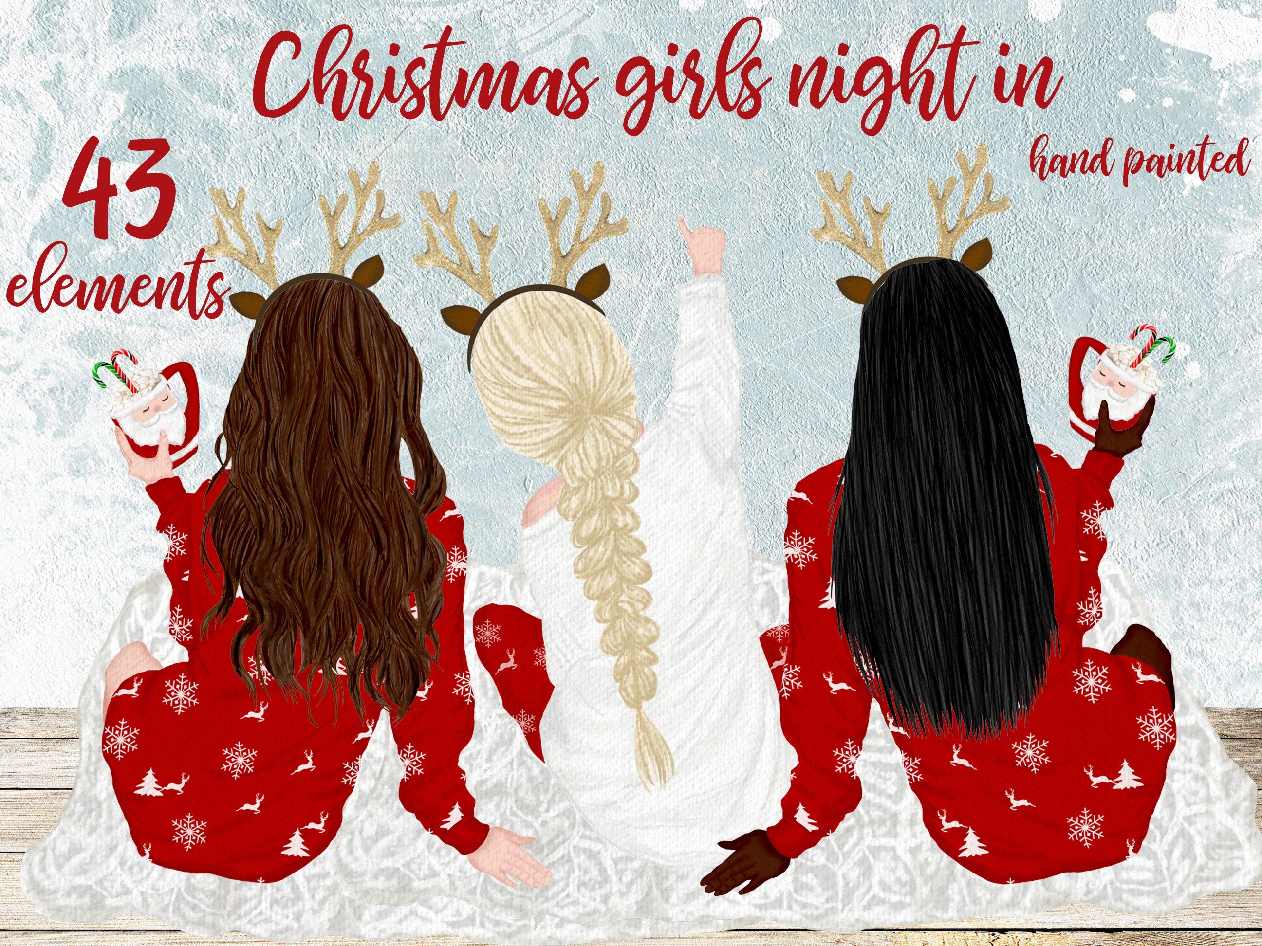 Preppy Christmas Version 2 Clip Art (Instant Download)