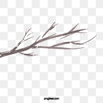Delicate水墨-style bare branch with subtle snowflakes, evoking winter stillness and minimalism.