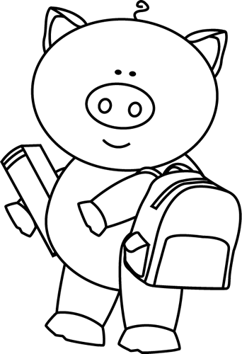 Cute Pig Student Coloring Page - Free Download for Kids