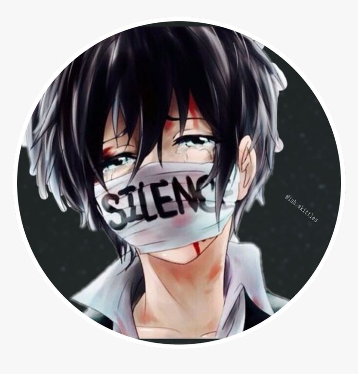 Silence Anime Art - Emotional Character Illustration with Symbolic Tape