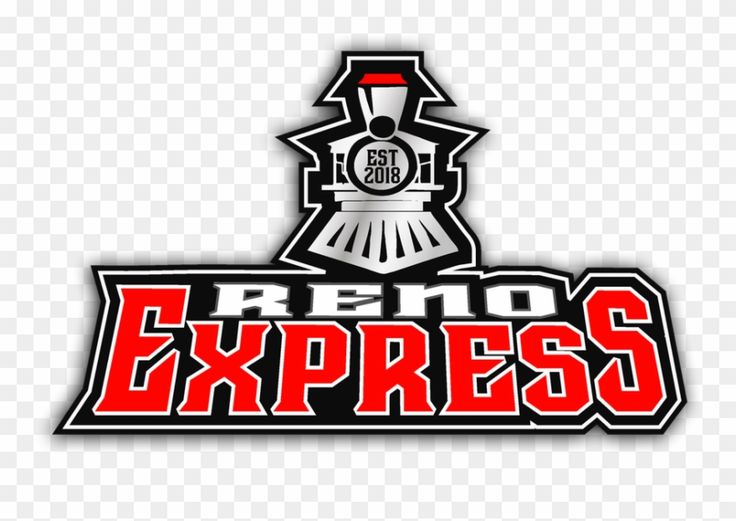 Reno Express logo featuring a steam locomotive emblem with "EST 2018" and bold red lettering.