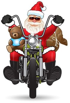 130+ Motorcycle Santa Claus Biker Christmas Illustrations, Royalty ...