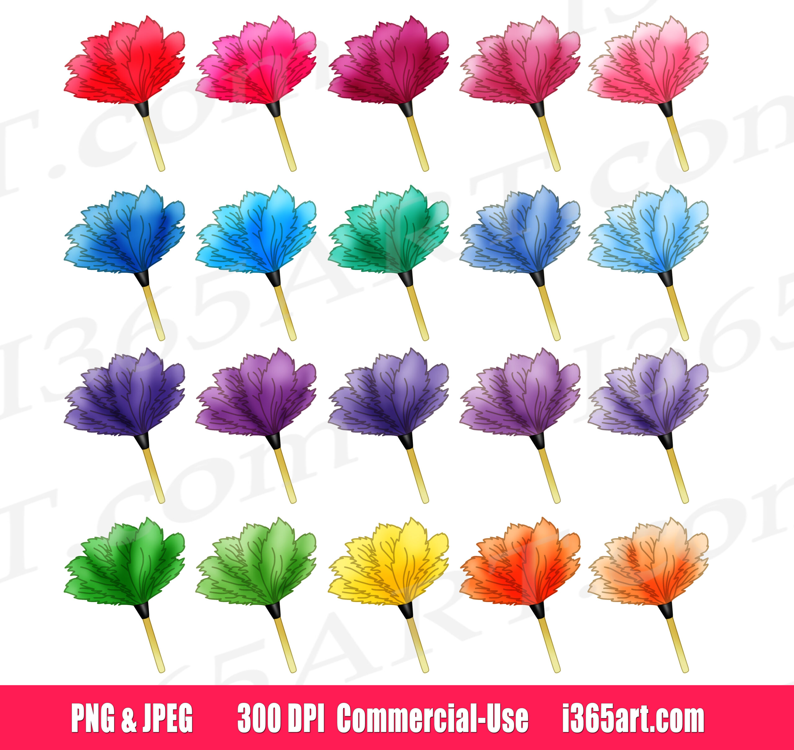 Hand in glove holding feather duster isolated Vector Image - Clip Art ...