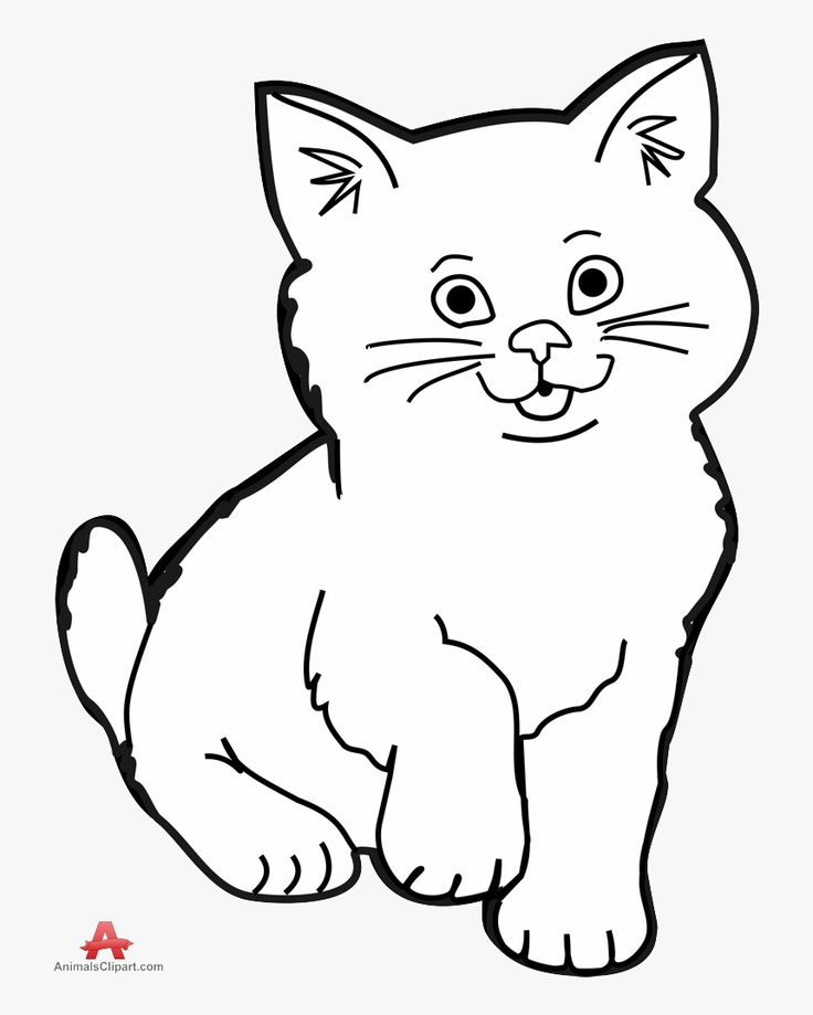 Cute Kitten Coloring Page - Free Printable for Kids & Adults