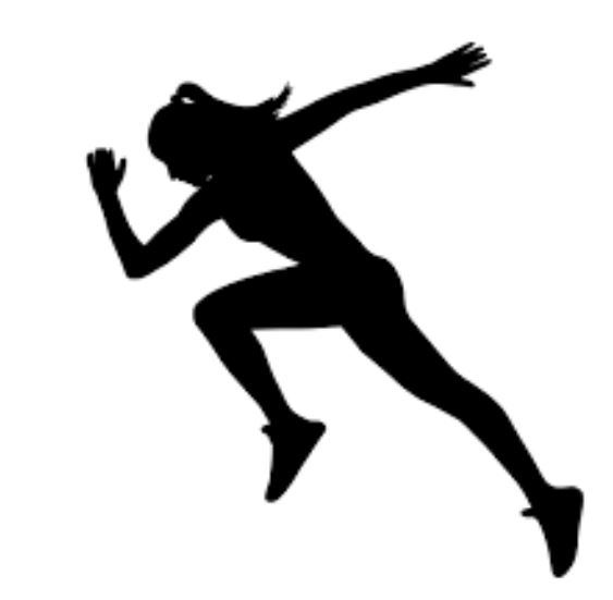 Female Sprinter Silhouette - Dynamic Running Pose for Sports & Fitness Design