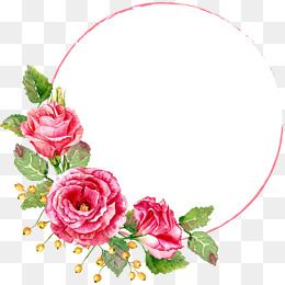 Garden Roses Flower Circle Clip Art - Floral Design - Mint Flowers ...