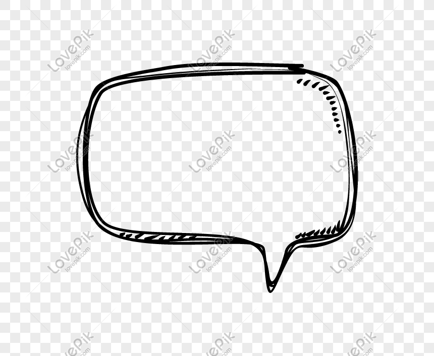 Free Sketch-Style Speech Bubble PNG - Transparent Background Download
