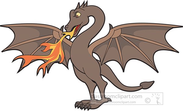 Friendly Fire-Breathing Dragon Clipart for Kids and Educators