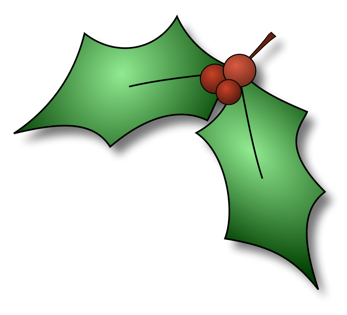 Holly Leaves and Berries - Festive Holiday Symbol Image