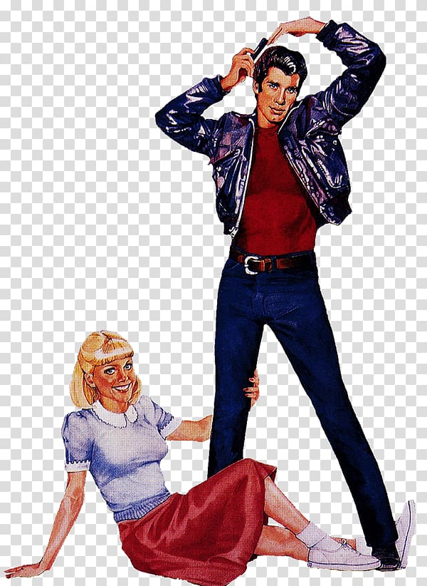 Retro 1950s Fashion Illustration - Classic Teen Couple Style