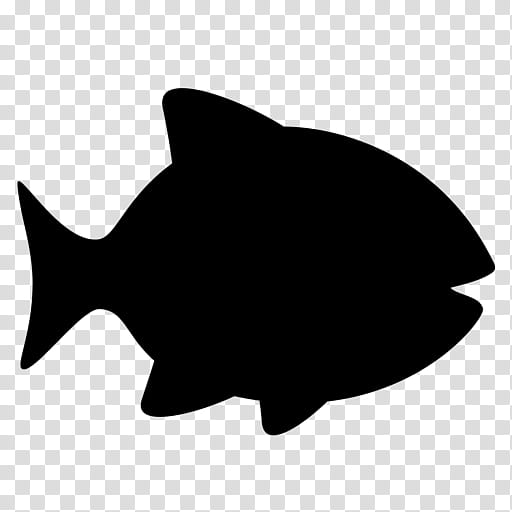 Black silhouette of a generic fish facing right on transparent background.