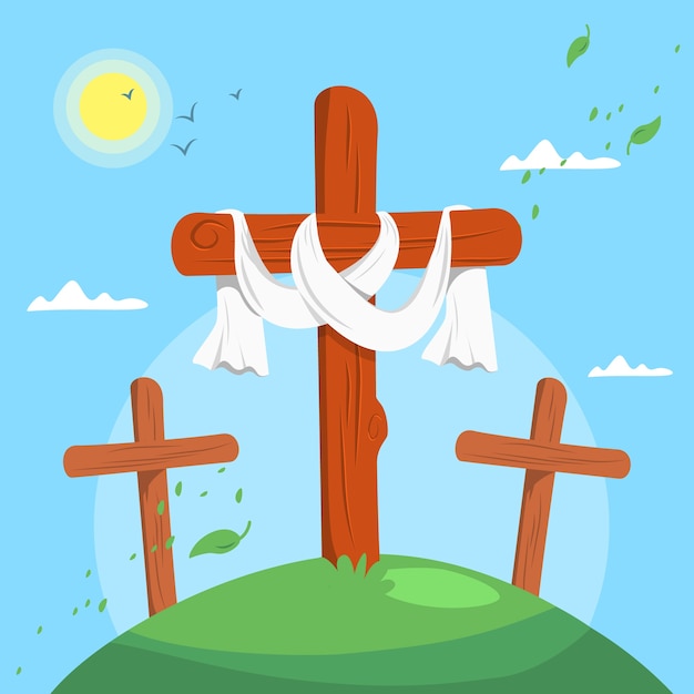 Resurrection Sunday Cross Illustration - Hope and New Life