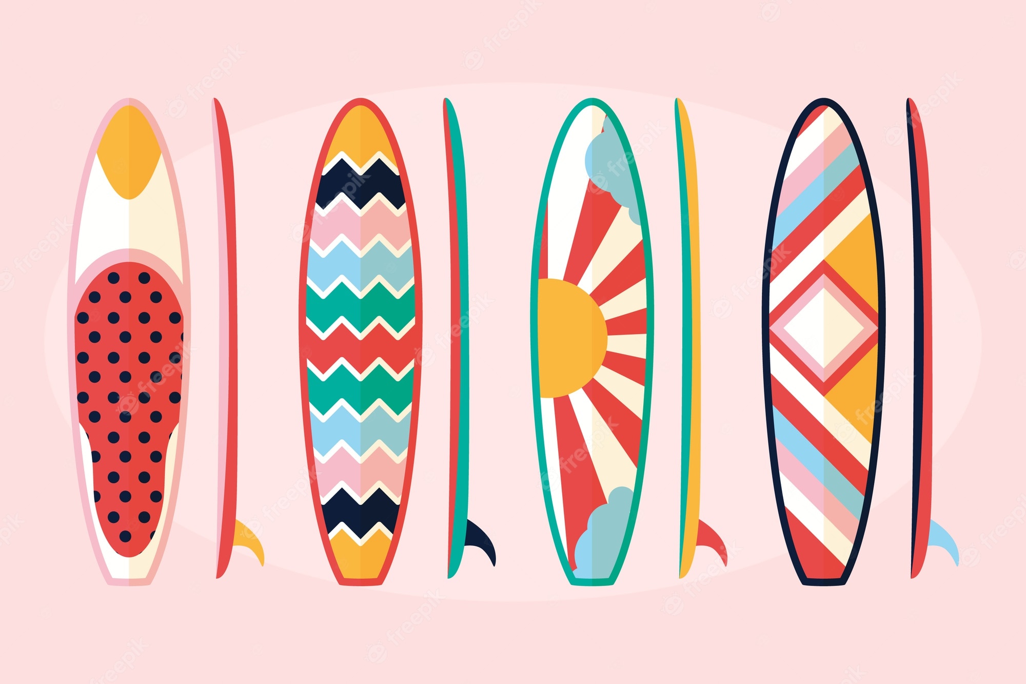 Vibrant Surfboard Designs - Colorful Patterns for Beach & Board Culture