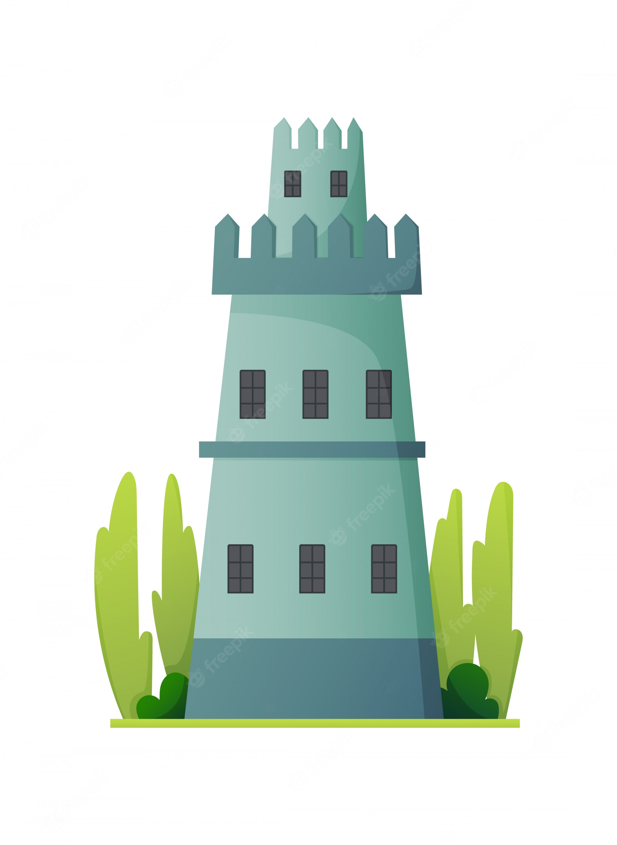 Illustrated Castle Tower - Free Vector Graphic for Design Projects