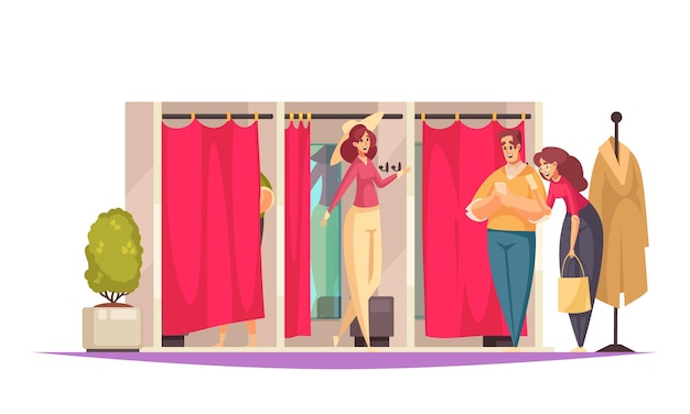 Clothing Store Shopping Scene - Try-On Experience & Fashion Retail
