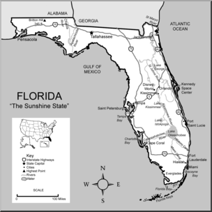 Florida Map - Major Cities, Highways, and Geographic Features