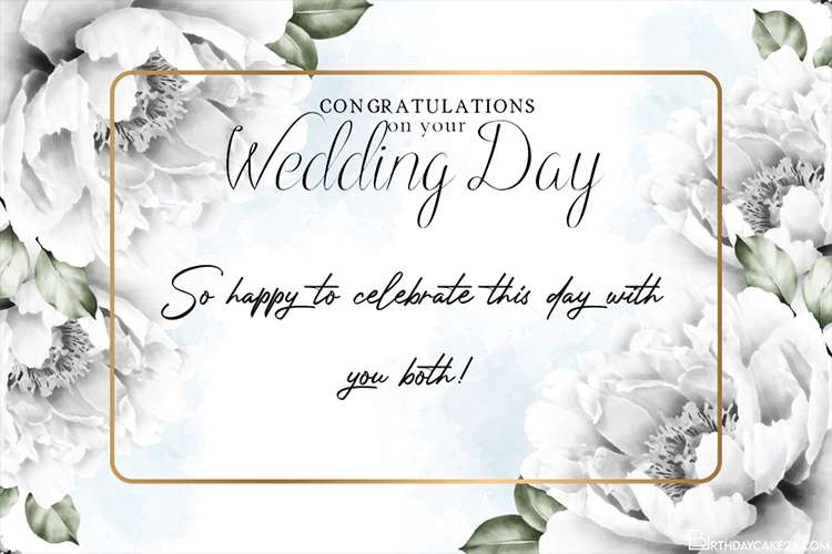 Wedding Day Congratulations Card - Free Printable & Digital Template