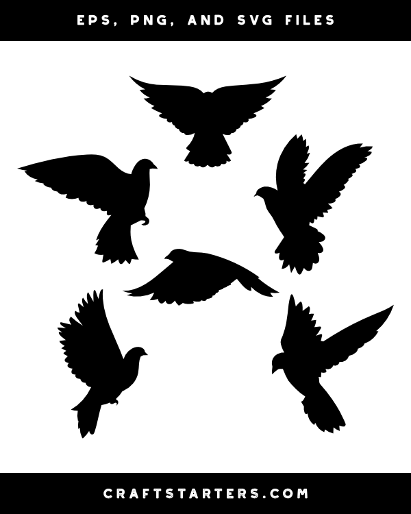 Free Bird Silhouette SVG, PNG & EPS Files - CraftStarters