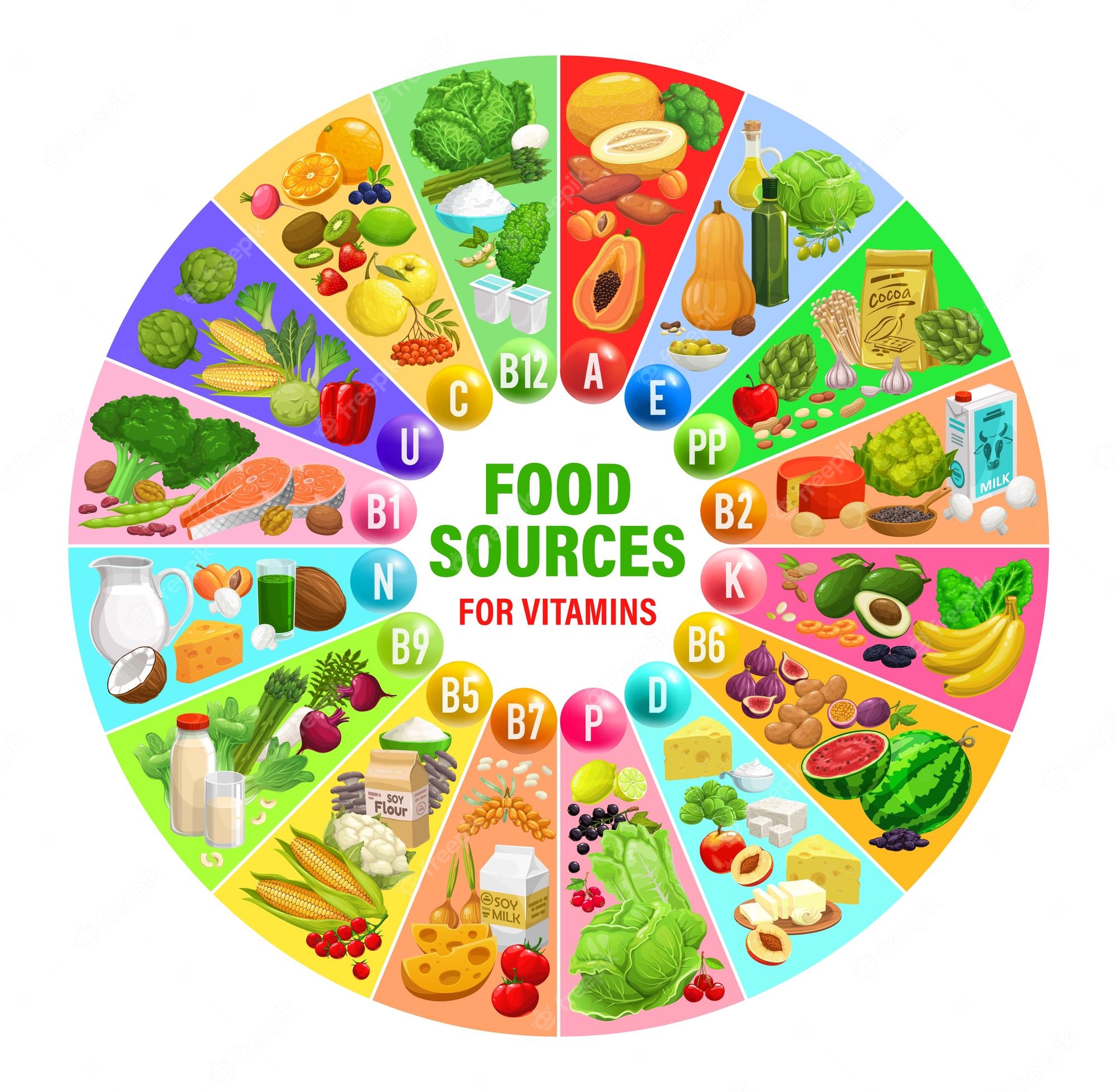 Vitamins And Minerals Foods Illustrator Set 2vector Set Of Clip Art Library 2207