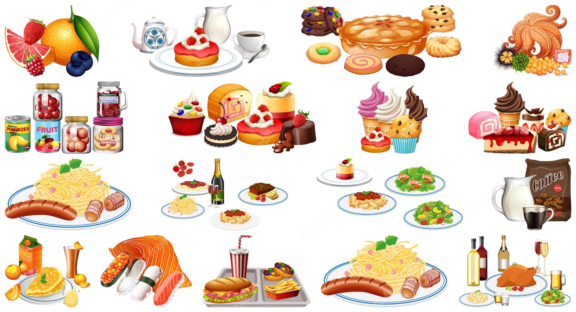 premium-vector-delicious-tasty-food-cartoon-clip-art-library