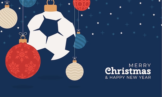 Merry Christmas & Happy New Year - Holiday Greeting with Soccer Theme