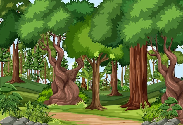 Serene Forest Illustration - Free Nature Background for Websites & Presentations