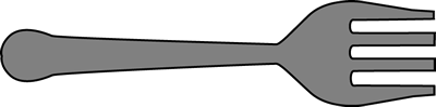 Fork Icon - Simple Gray Fork Illustration for Web and Print