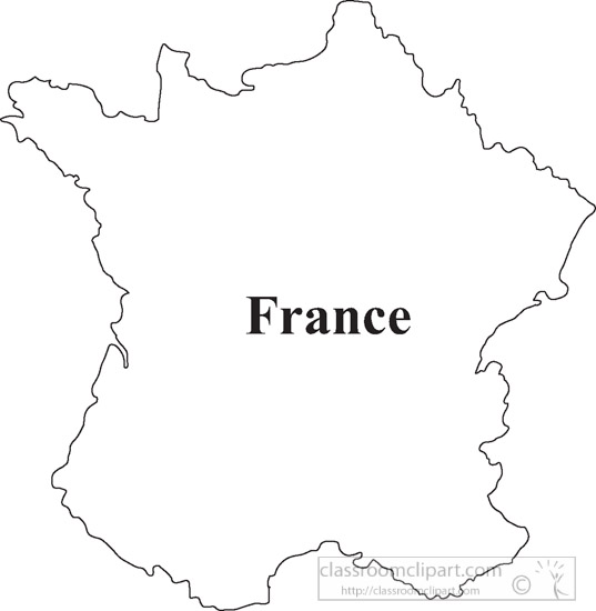 Outline map of France with country name centered in black text.