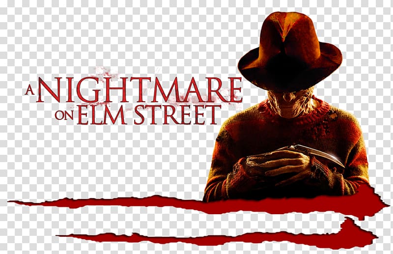 Freddy Krueger in burnt sweater and fedora, holding bladed glove, with "A Nightmare on Elm Street" title and blood-splatter graphic.
