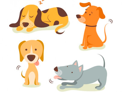 Cute Cartoon Dogs - Expressive Canine Illustrations for Pet Lovers