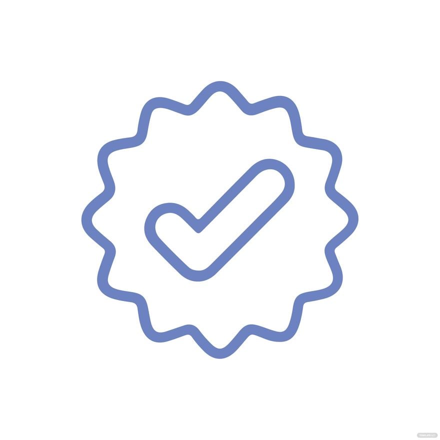 Blue checkmark inside a scalloped circular badge, symbolizing approval or verification.