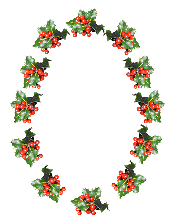 Holly Wreath Decorative Frame - Free PNG for Holiday Design