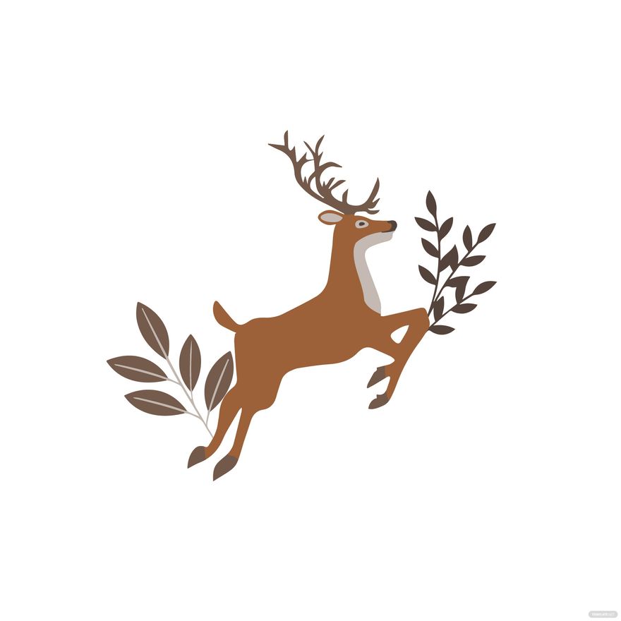 Leaping Deer Illustration - Nature-Inspired Graphic Design