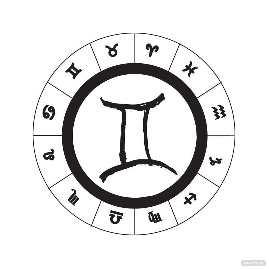 Black and White Zodiac Signs For Aries, Taurus, Gemini, Cancer - Clip ...