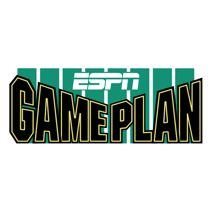 ESPN GamePlan logo with bold black-and-yellow text over green striped background and white ESPN wordmark.