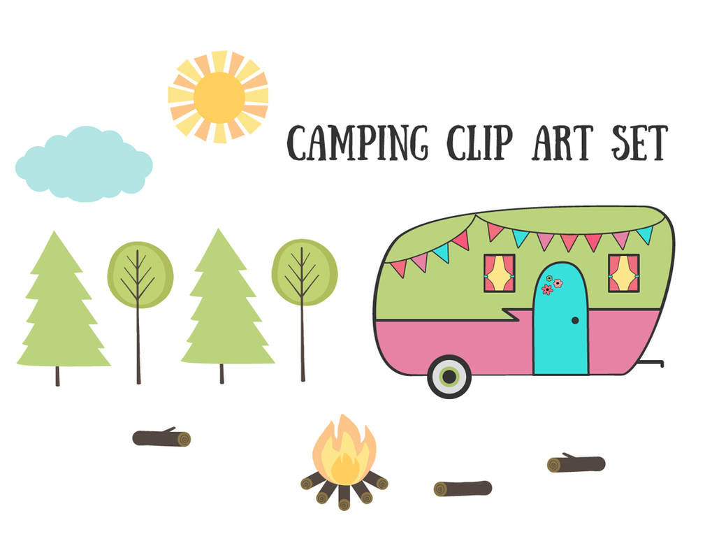 Camping Clip Art Set - Free Vector Illustrations for Outdoor Themes