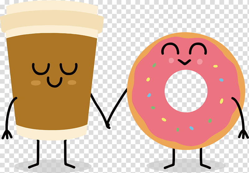 Coffee and Donut Friendship Illustration - Sweet Pairing Clipart