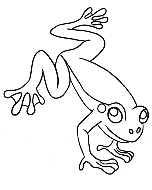 Free Frog Coloring Page for Kids - Printable Line Art Illustration