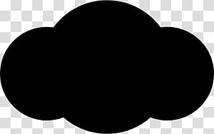 Black cloud silhouette on transparent background, simple vector-style icon.