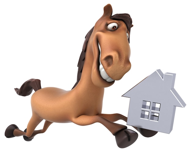 Horse Carrying House - Fun Real Estate Illustration