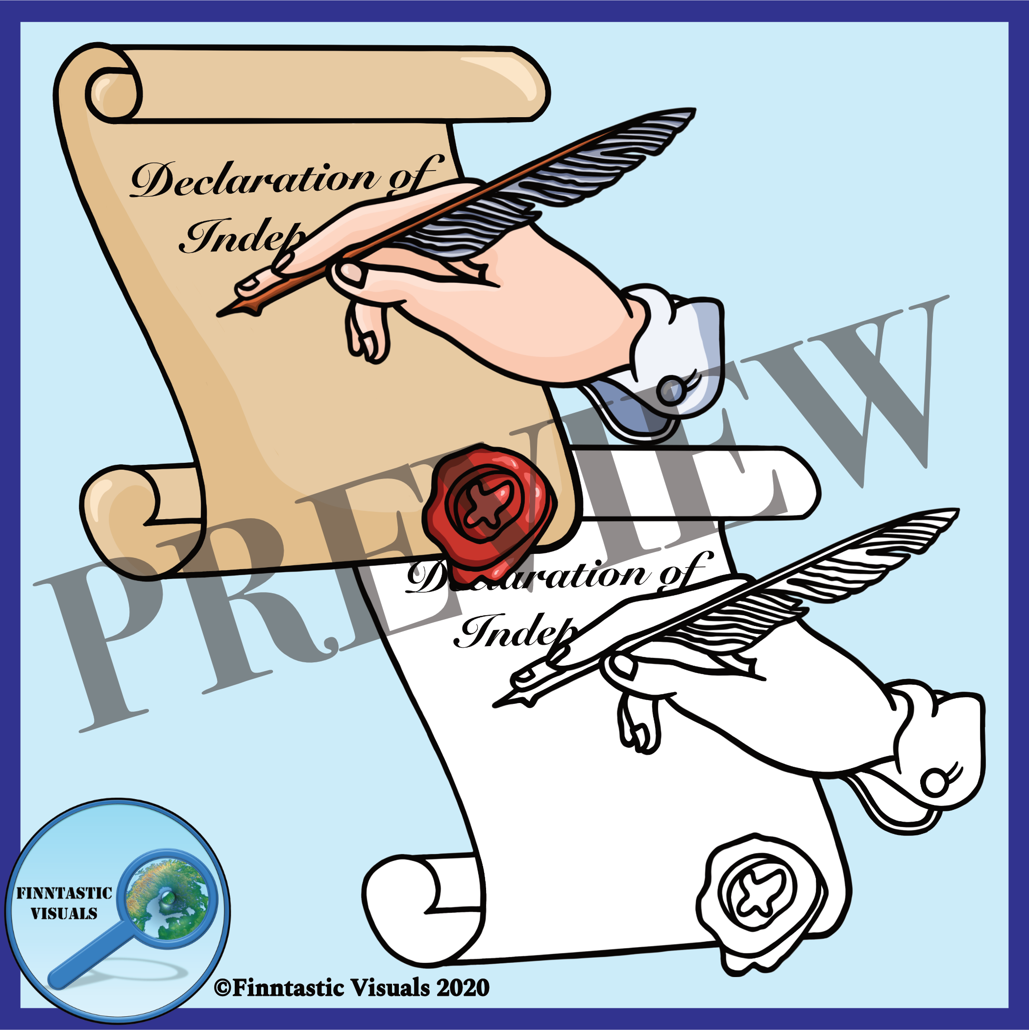 clipart declaration of independence scroll