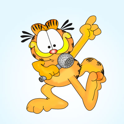 Garfield Singing - Iconic Cartoon Character Performance Clip Art