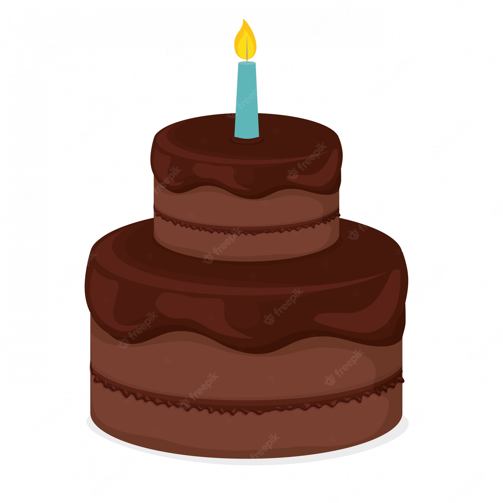 Chocolate Birthday Cake with Candle - Festive Celebration Dessert