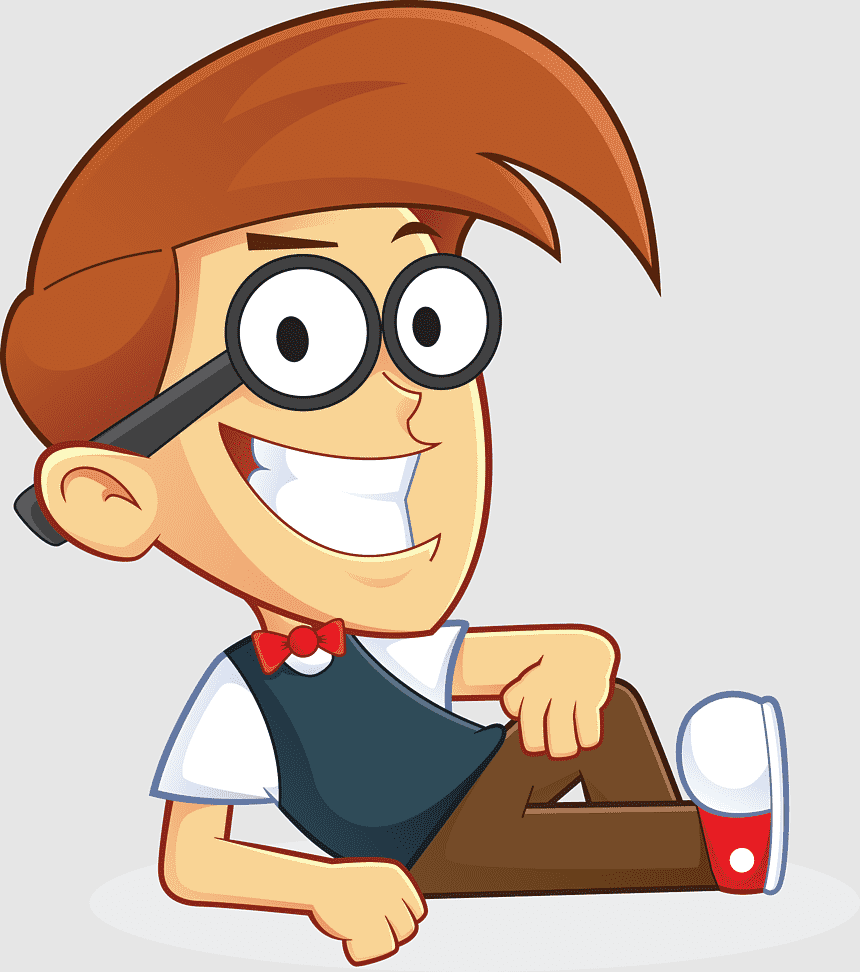 Friendly Cartoon Student Character for Educational Websites