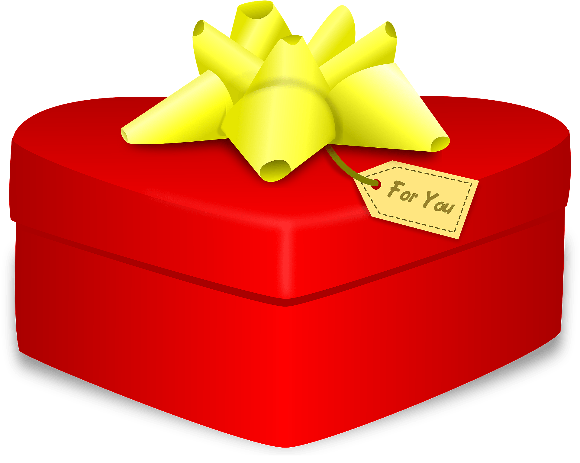 Heart-Shaped Gift Box with Yellow Bow - Perfect for Special Occasions